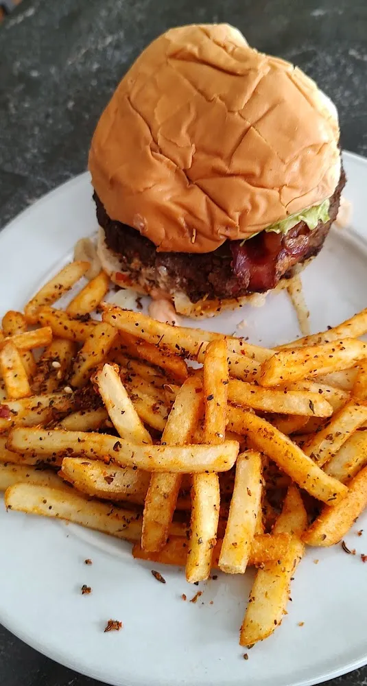Ollie Burger and Fries Add the Bacon